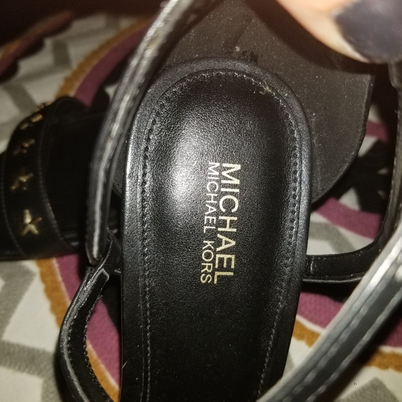 michael kors simone star strapy open toe heels black Leather - Picture 8 of 8